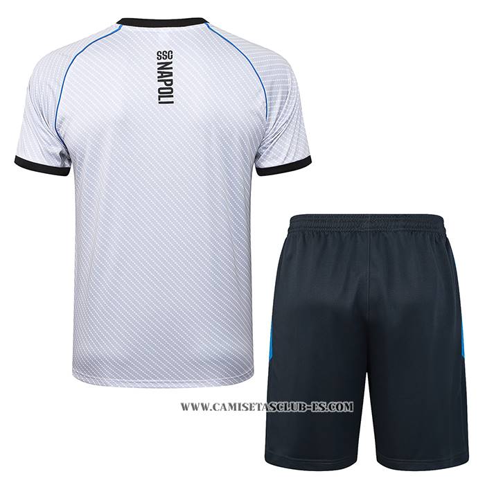 Chandal del Napoli 25-26 Manga Corta Blanco - Pantalon Corto